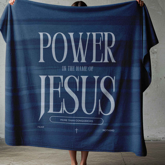 Power in the Name of Jesus – Blue Faith Blanket