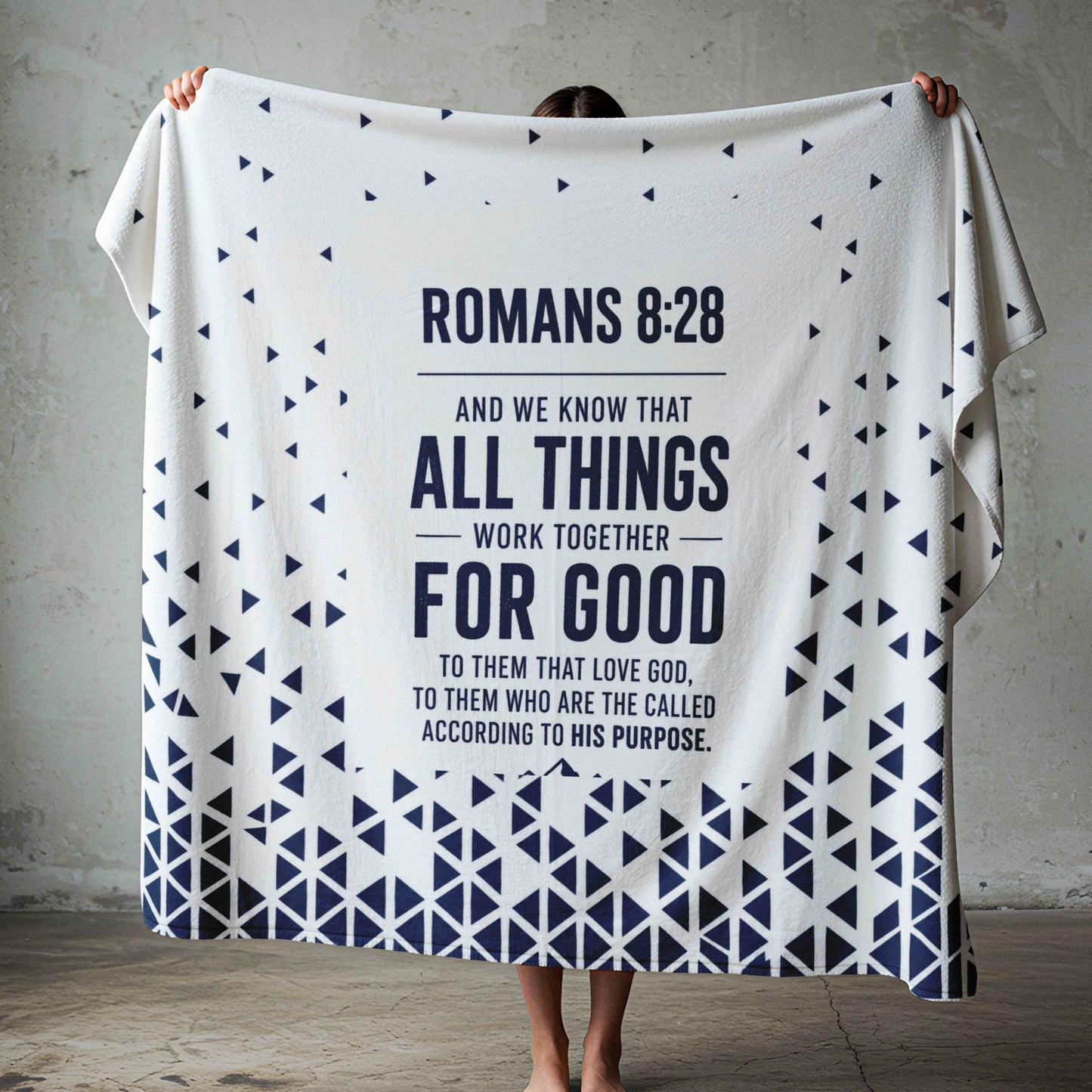 Romans 8:28 Lightweight Fleece faith Blanket