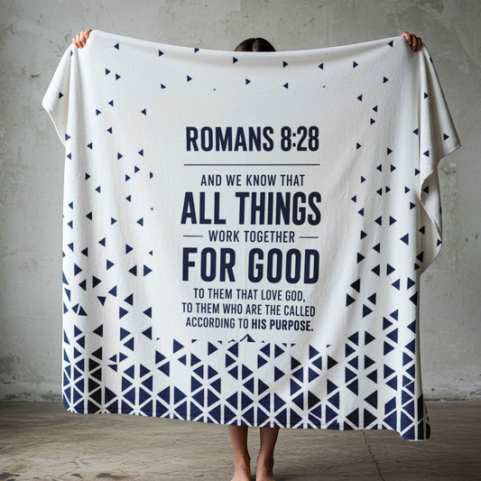 Romans 8:28 Lightweight Fleece faith Blanket