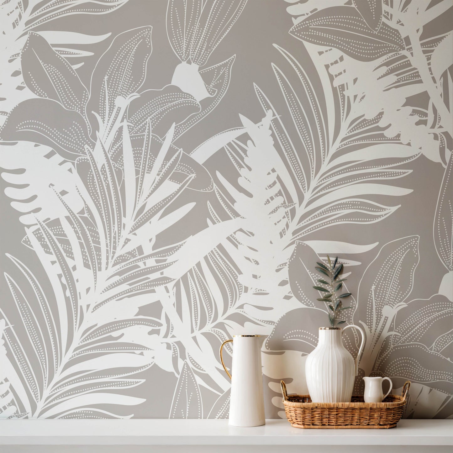 Delicate hand drawn Floral Wallpaper for Walls