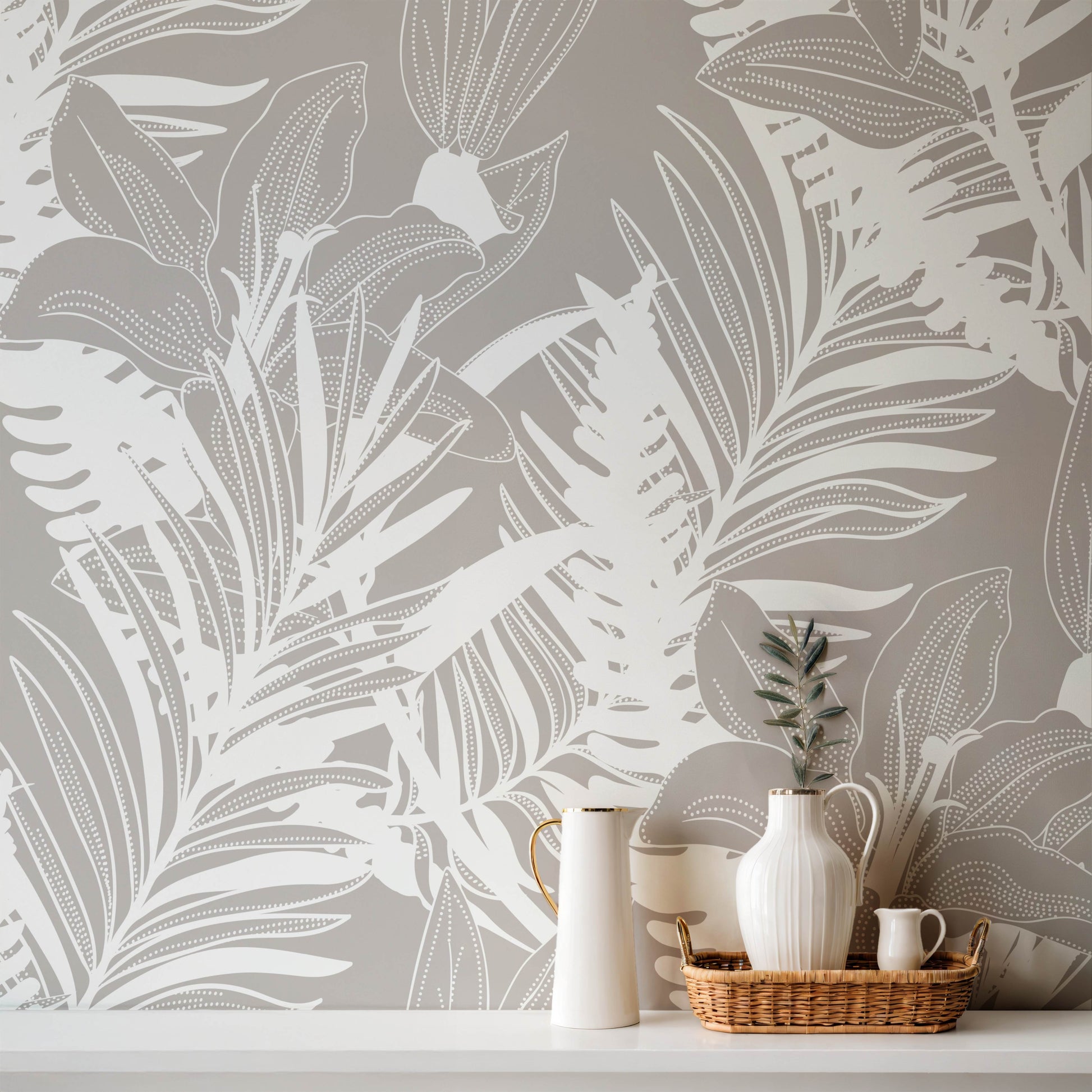 Delicate hand drawn Floral Wallpaper for Walls