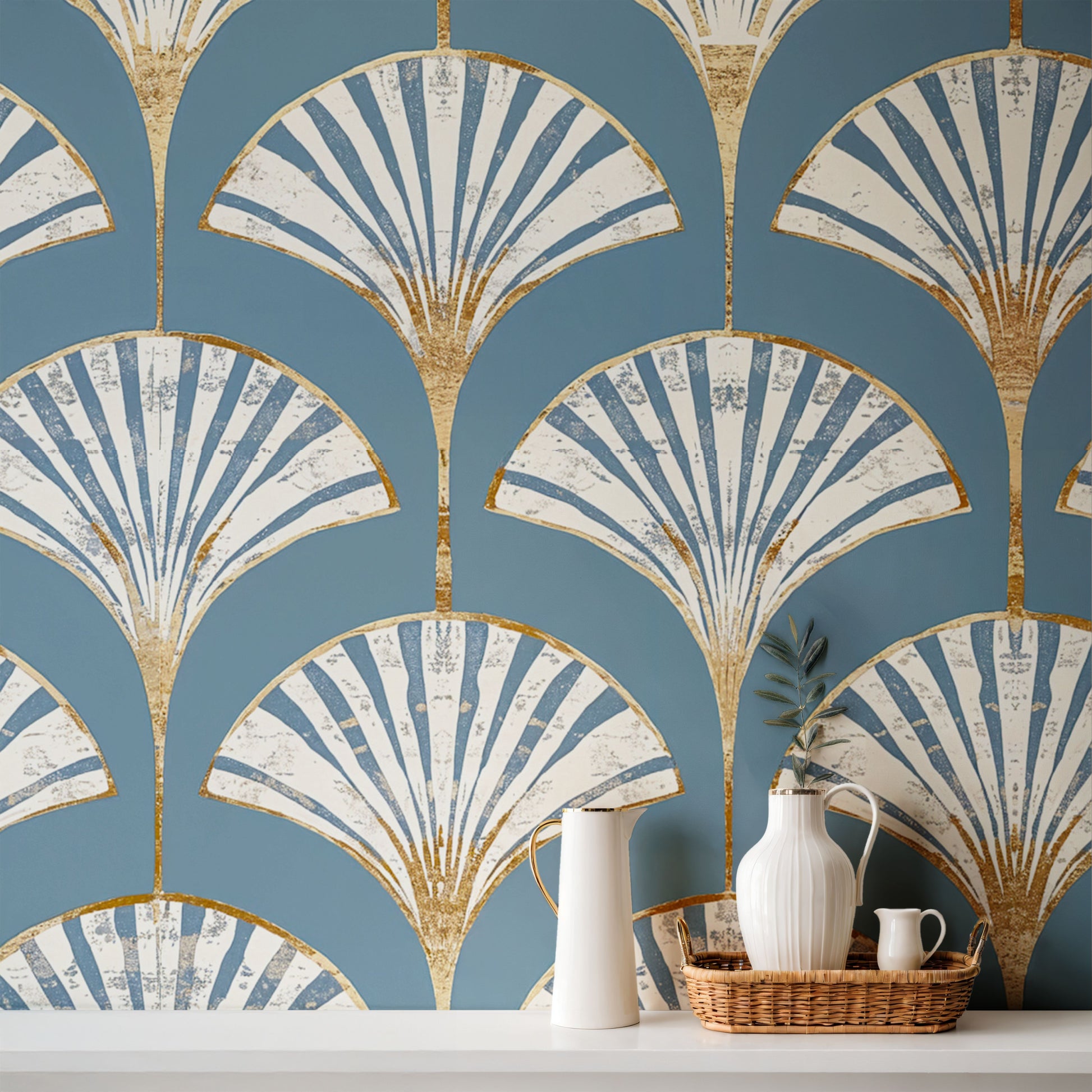 Blue fan custom wallpaper for walls