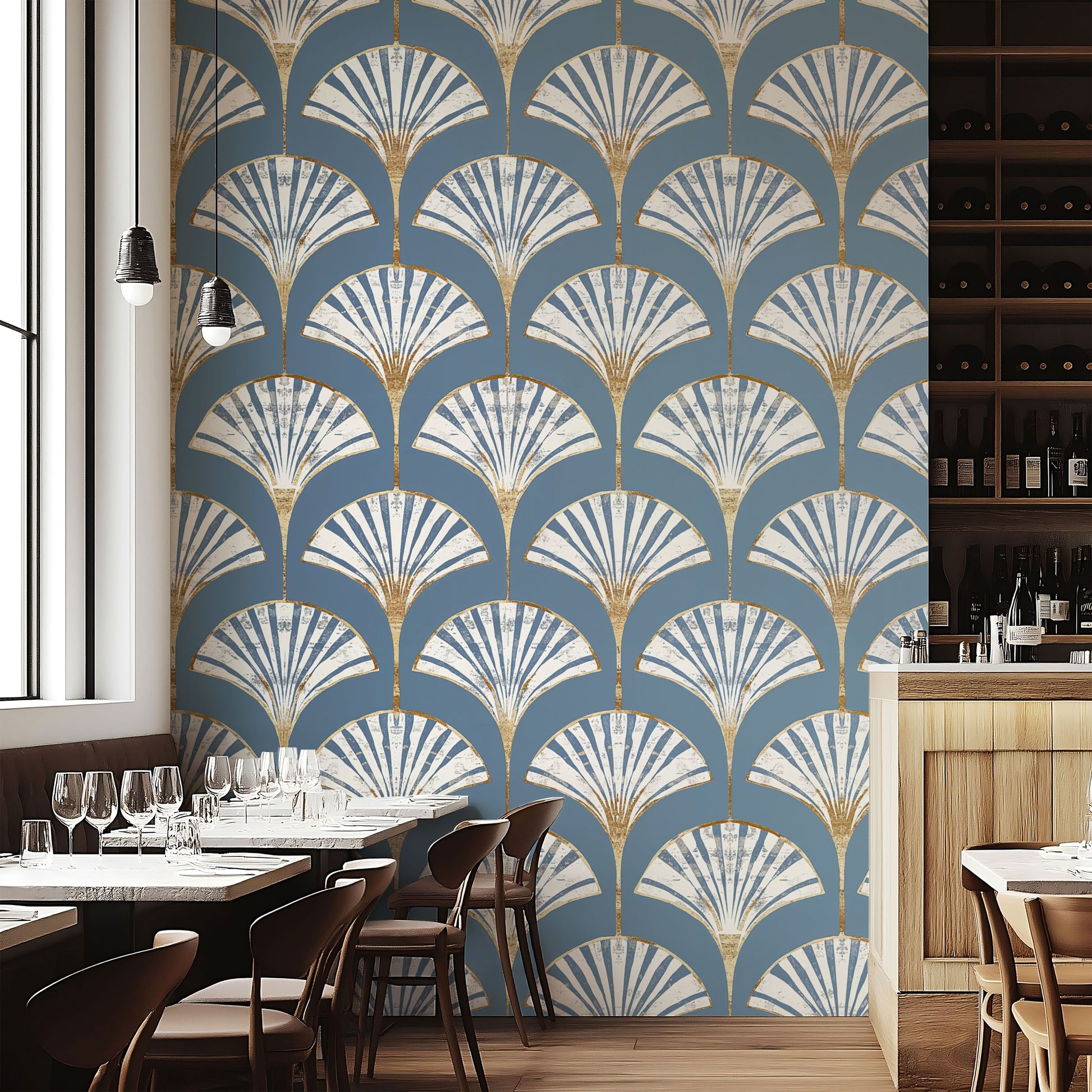 Blue fan custom wallpaper for walls