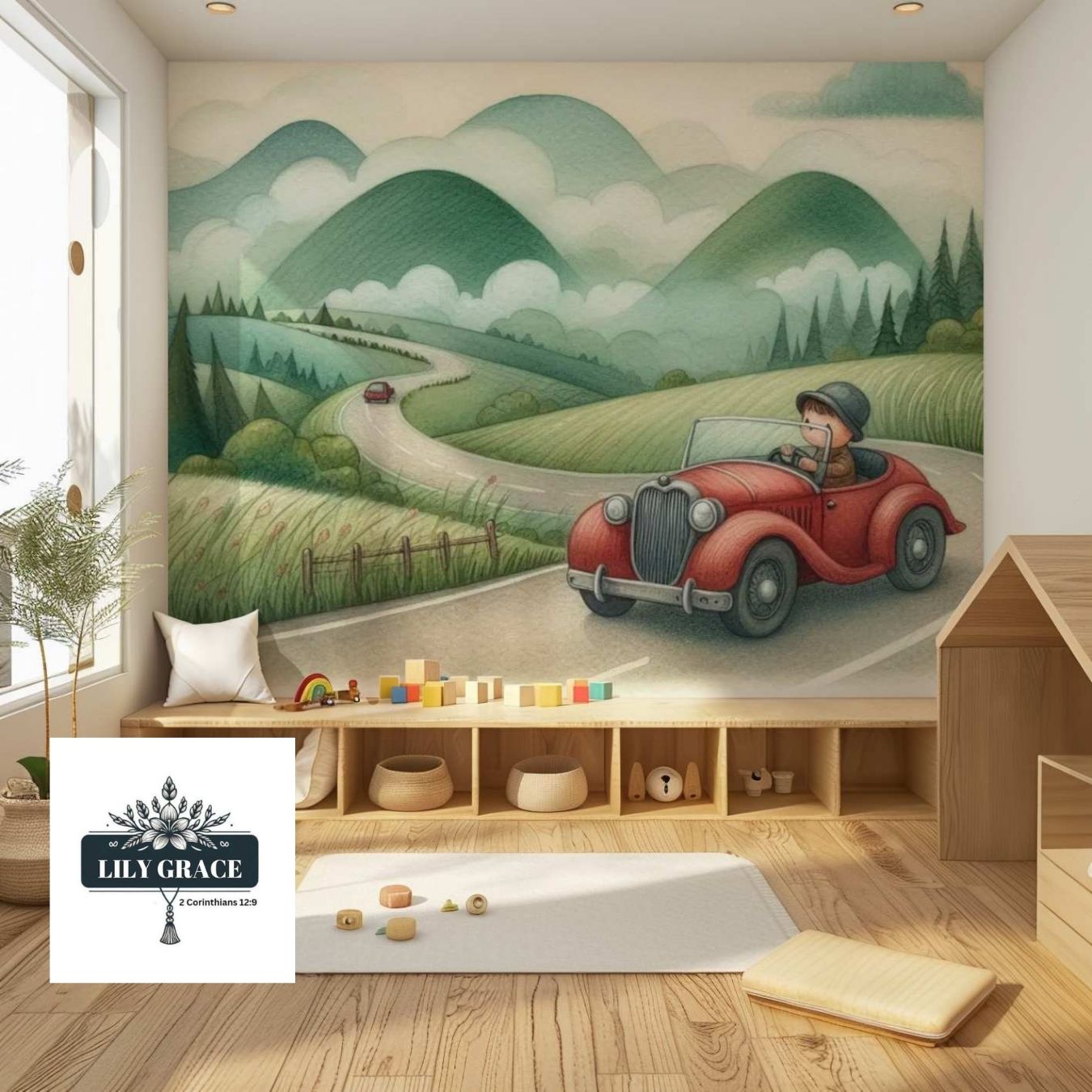 Pebble Pathway nursery wallpaper
