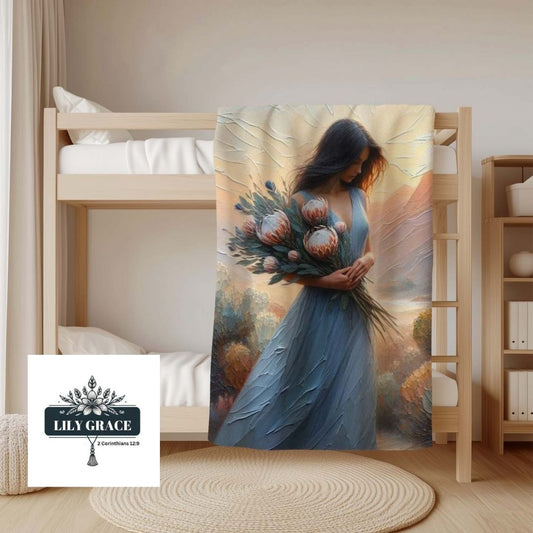 Everlasting Love coral fleece blanket