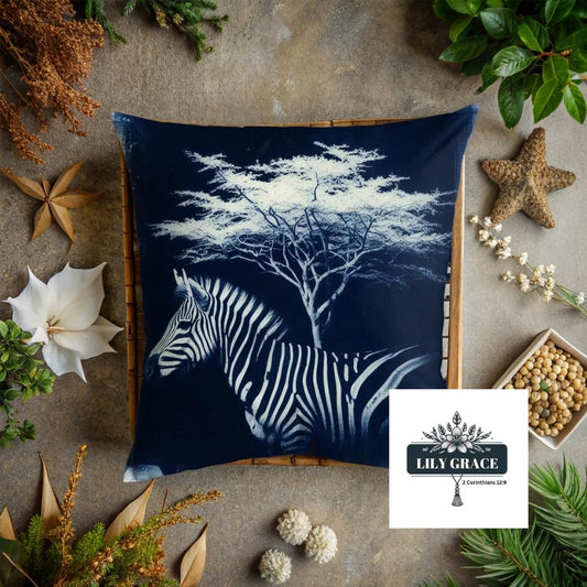 Zebra print blue scatter Cushions Cover