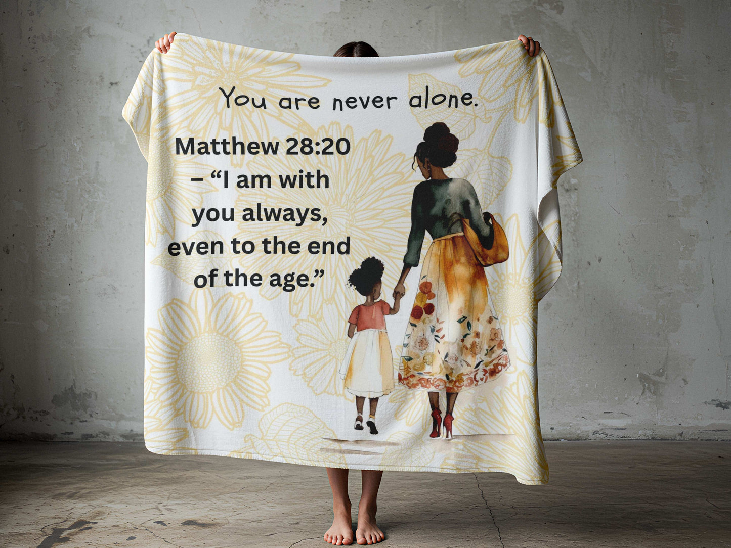 Never alone. Kids bedding blessing blanket