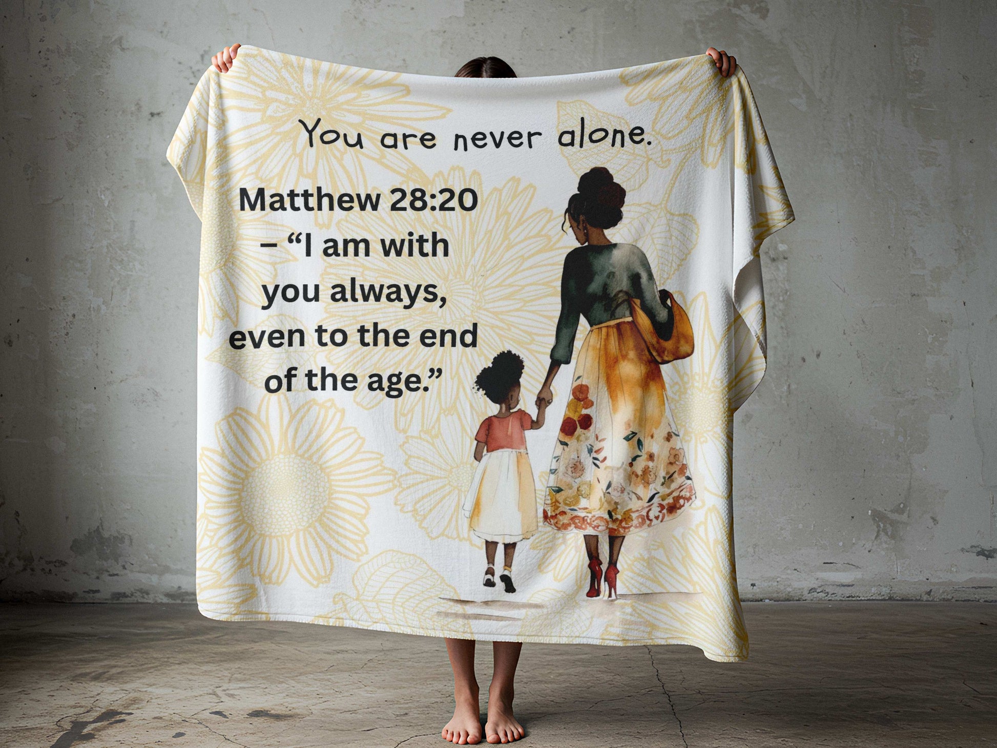Never alone. Kids bedding blessing blanket