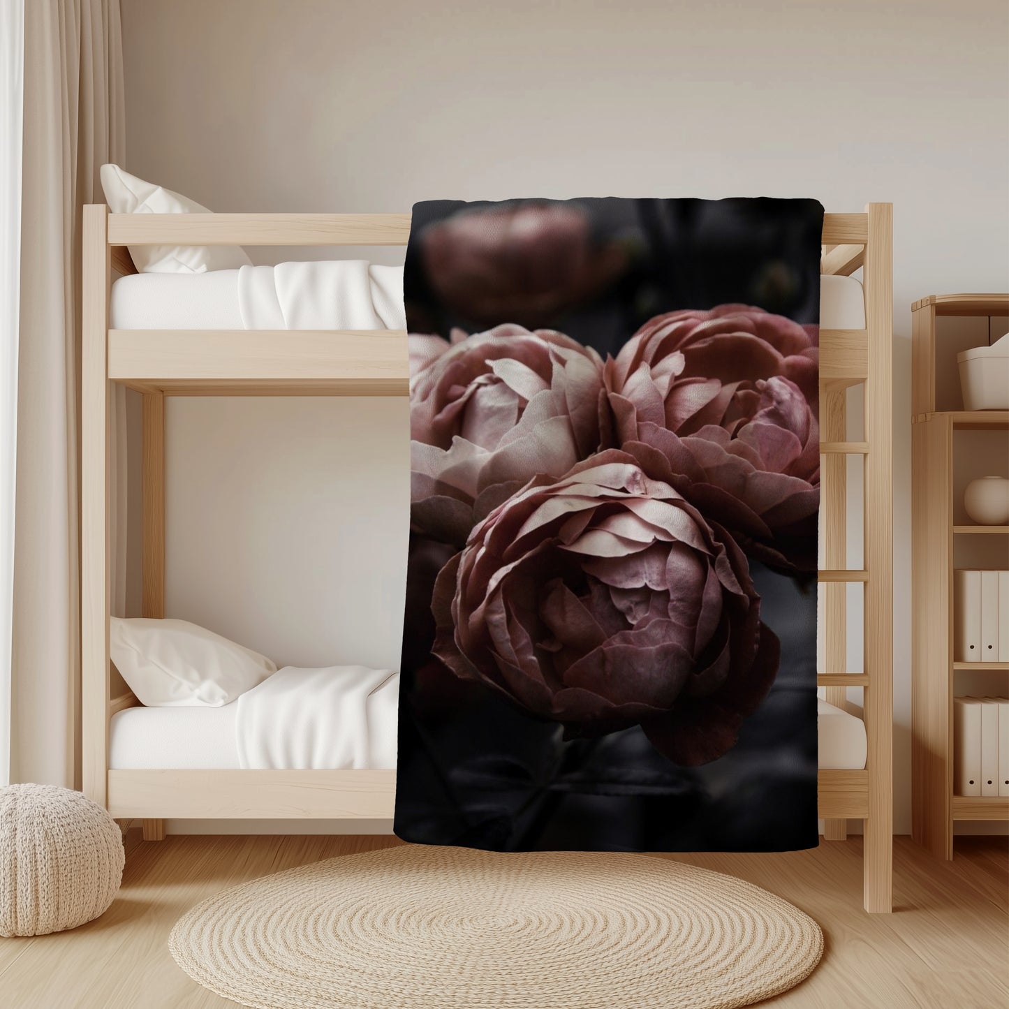 dusky bloom fleece throw blanket dark floral lightweight fleece South Africa