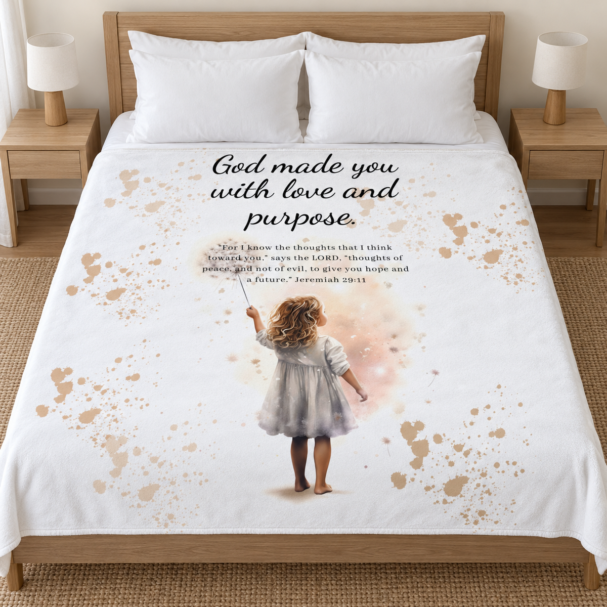 God Made You with Love and Purpose – lightweight throw blanket