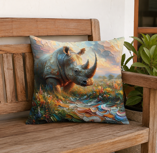 Rhino scatter cushion cover - ready to ship