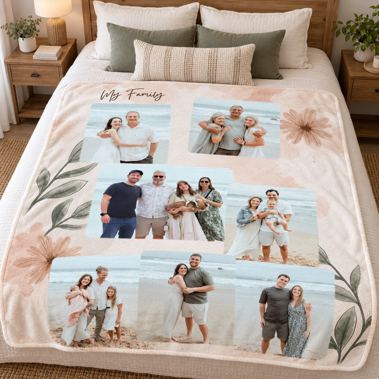 Square Personalised Photo Blanket | 1.5 × 1.5 m