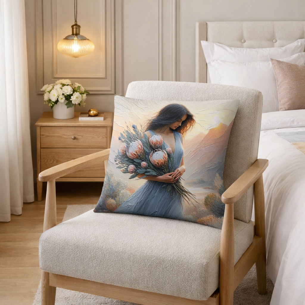 Everlasting Love Christian art gift.  Cotton scatter cushion 