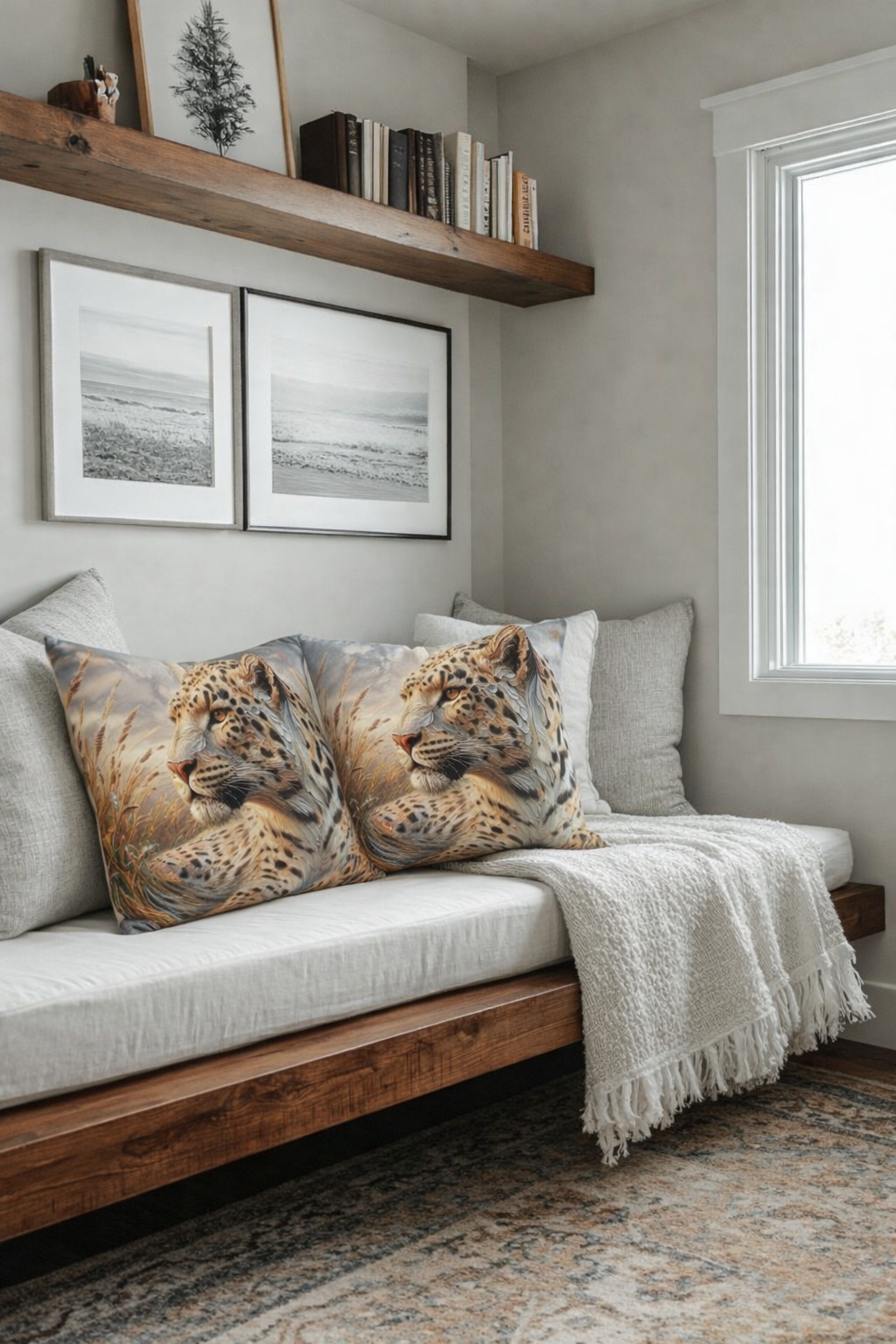 soft leopard print fleece throw blanket folded at foot of bed cosy bedroom decor south africa