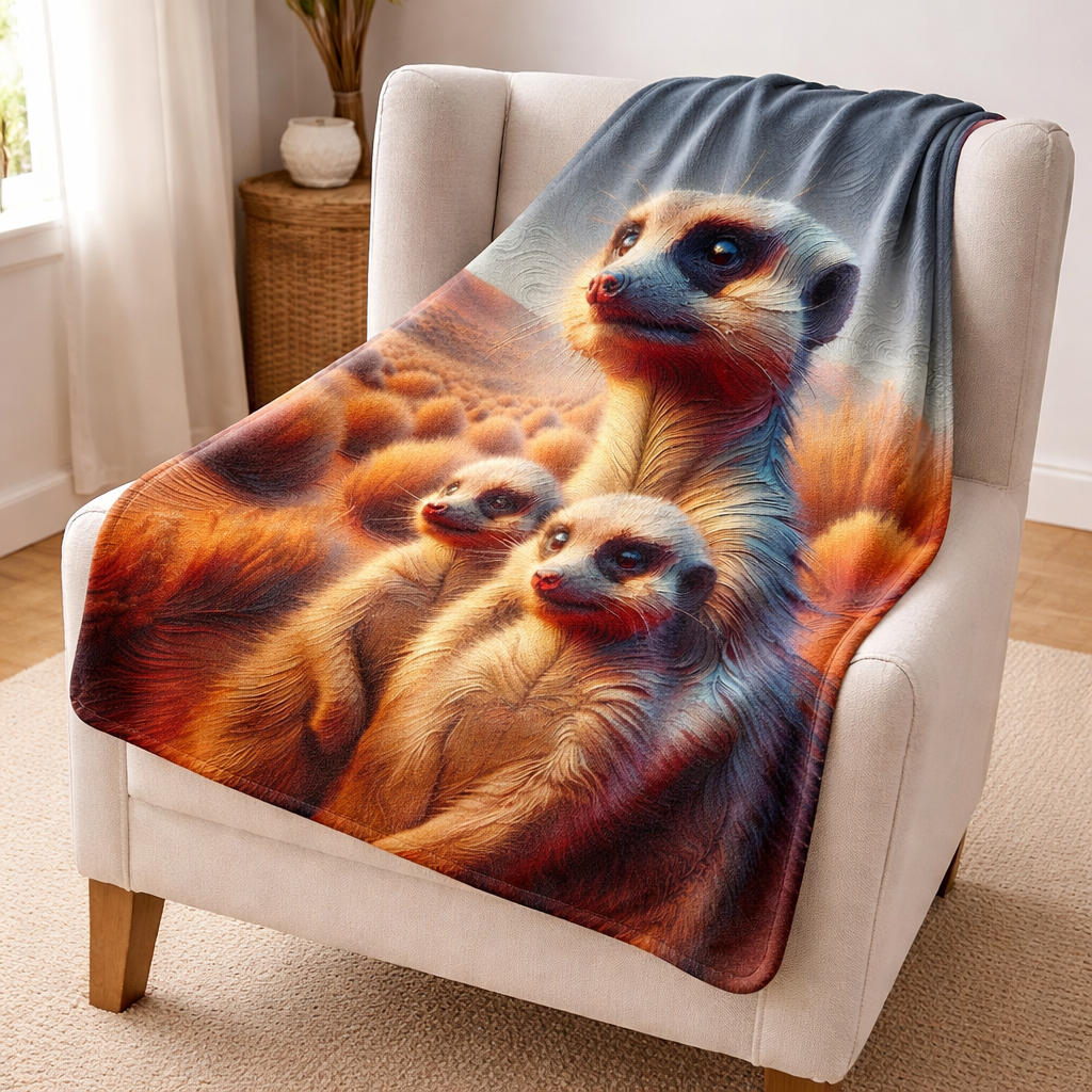 meerkat design fleece blanket South Africa premium soft throw bedding