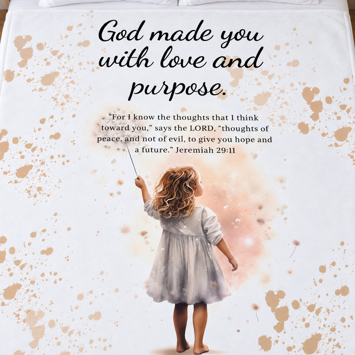 God Made You with Love and Purpose – lightweight throw blanket