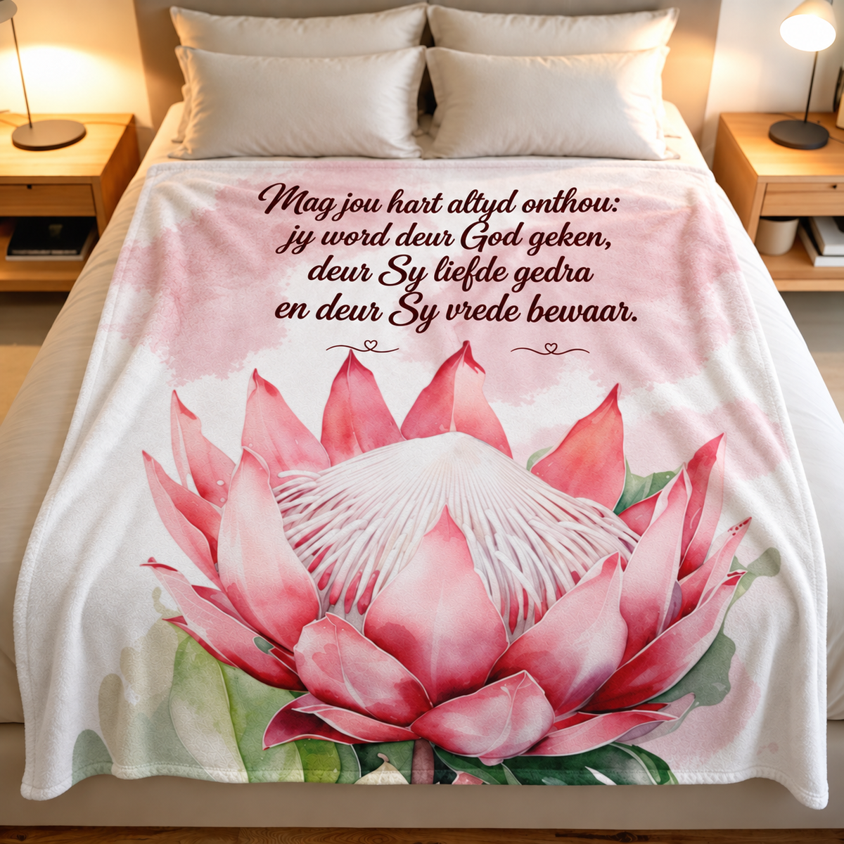 Mag Jou Hart Altyd Onthou Fleece Kombers- ready to ship  1.5 x 2m