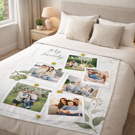 personalized photo blanket South Africa custom fleece blanket. Green blanket 