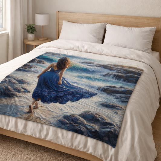 lightweight fleece blanket south africa ocean blue throw soft coral fleece blanket 1.5 x 1.5m on bed