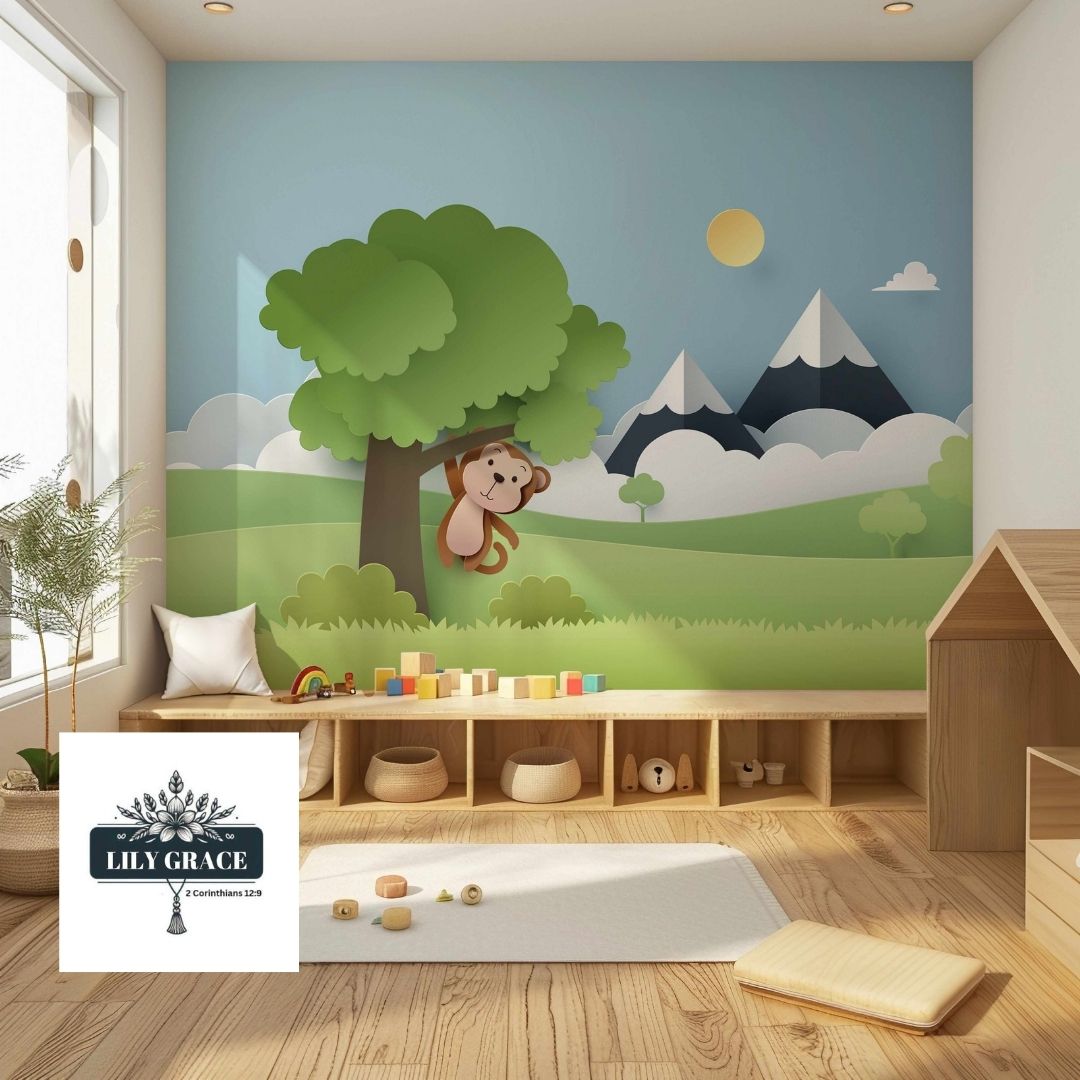 Happy days wallpaper for nursery wall