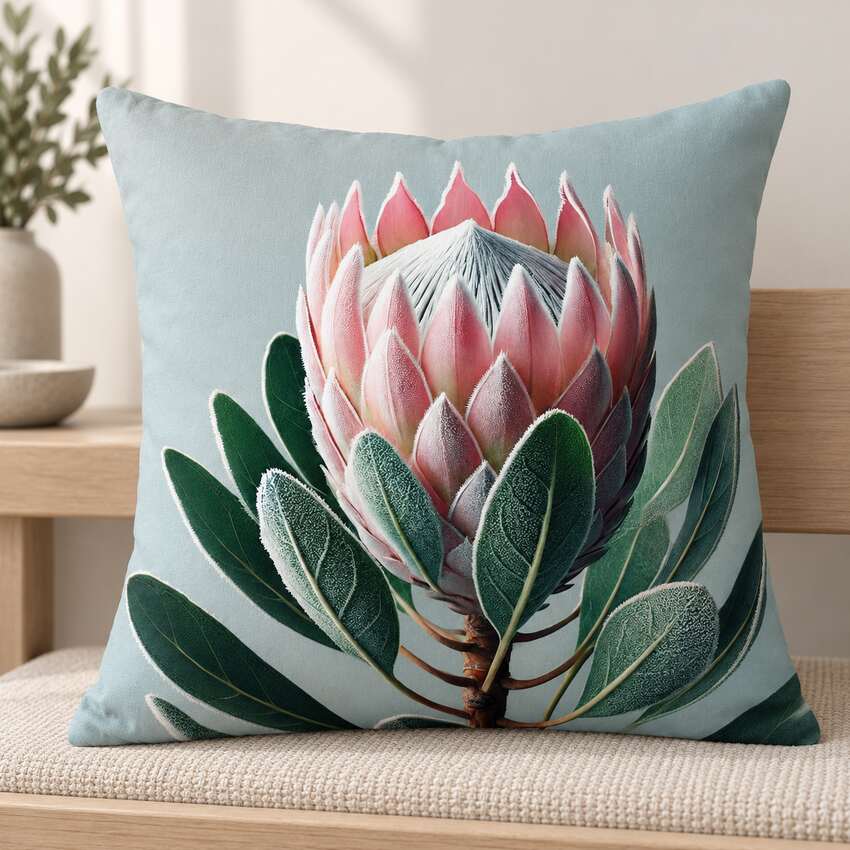Pink single Protea scatter cushion covers  45x45cm