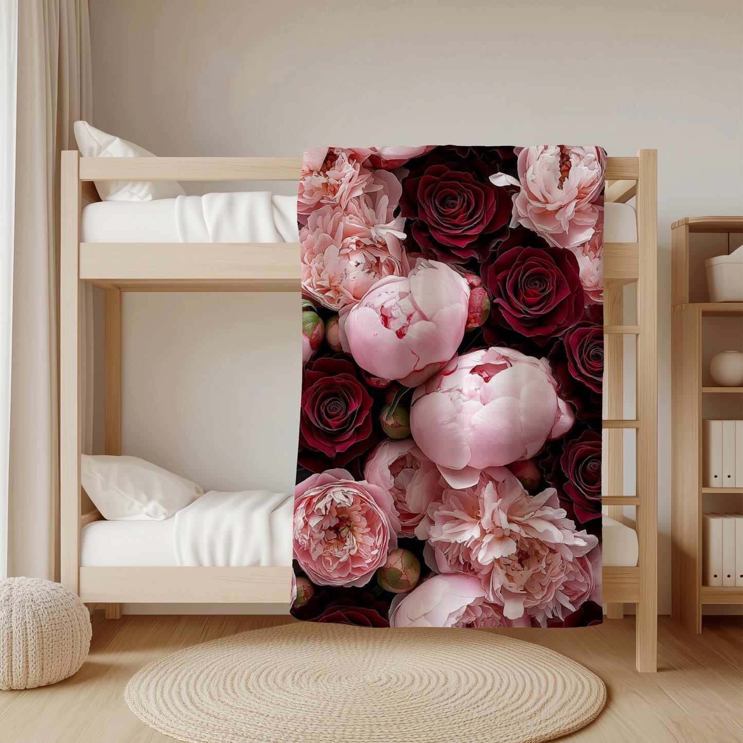 soft floral fleece blanket dark background premium throw