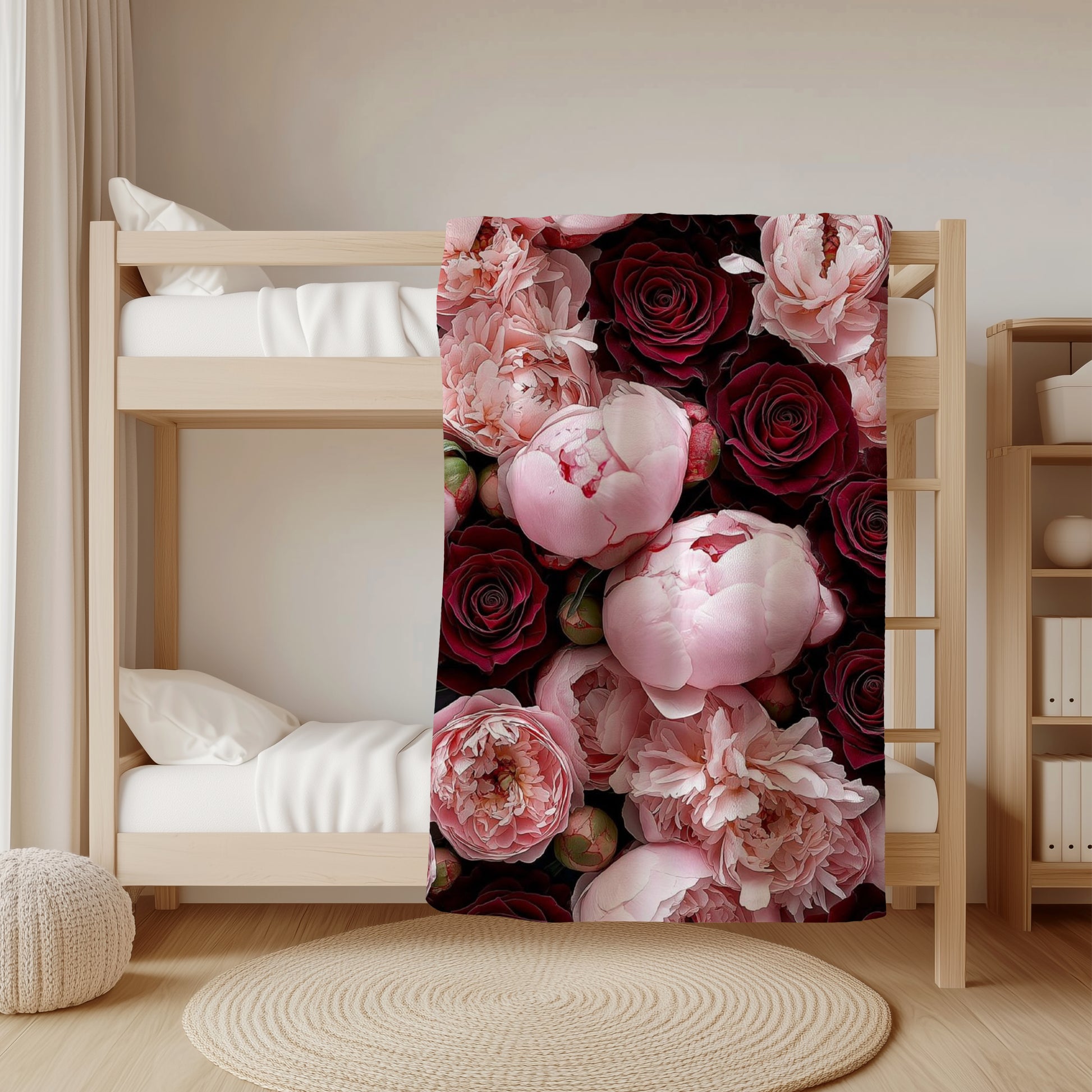 soft floral fleece blanket dark background premium throw